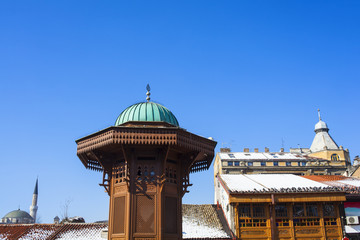 The Sebilj wooden fountain, Sarajevo