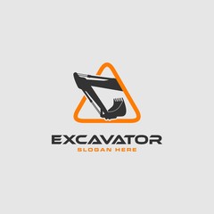Excavator Vector Logo Template. construction, vector illustration