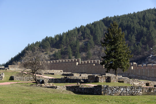 Ruins of the medieval fortress Krakra from the period of First Bulgarian Empire near city of Pernik, Bulgaria