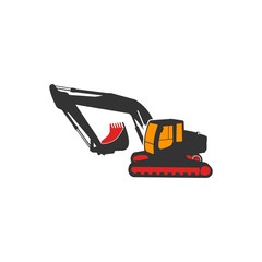 Excavator Vector Logo Template. construction, vector illustration