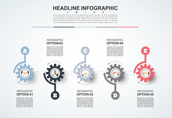 Abstract infographics number options template. Vector illustration. Can be used for workflow layout, diagram, business step option, banner, web design.