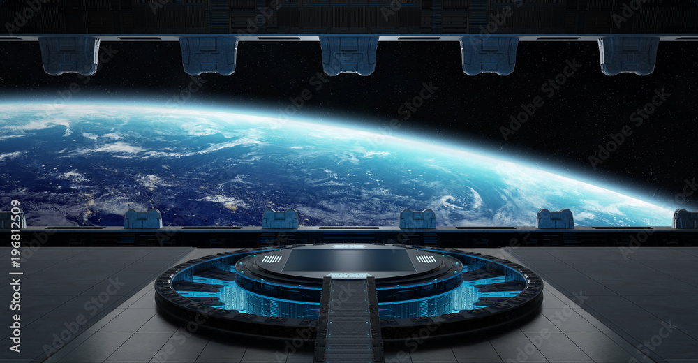 Poster Landing strip spaceship interior 3D rendering elements of this image furnished by NASA