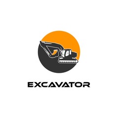 Excavator Vector Logo Template. construction, vector illustration