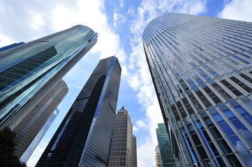 Fototapeta na wymiar Shanghai world financial center skyscrapers in lujiazui group