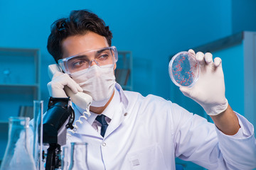 Chemistry assistant working in the chemical lab