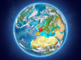 France on planet Earth in space