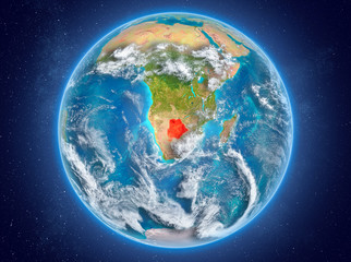 Botswana on planet Earth in space