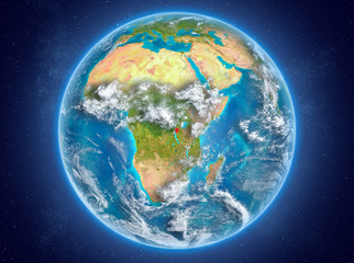 Burundi on planet Earth in space