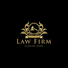 Law Firm,Law Office, Lawyer services, Luxury vintage crest logo, Vector logo template