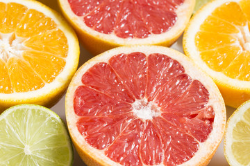Orange and lemon halves