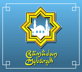 Mosque Silhouette In Polygonal Framing