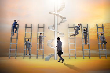 Competition concept with businessman beating competitors