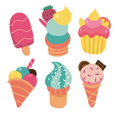 Summer ice cream collection