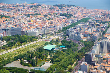 Thebird's eye view of the central Lisbon. Portugal