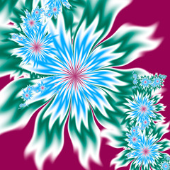 Abstract fractal flower background computer-generated image