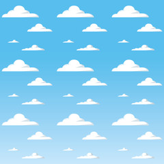 Background of sky with clouds, colorful design vector illustration