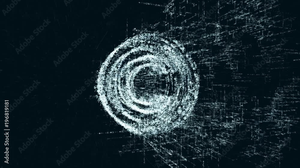 Wall mural copyright logo, a design consisting of a code of numbers and a symbol. abstract copyright icon in co