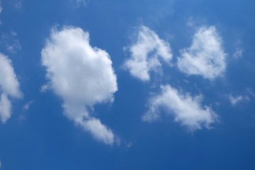 Naklejka na ściany i meble Summer time blue sky with clouds.