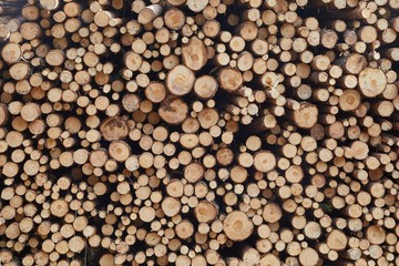 Log wood pile
