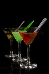Collection of colorful cocktails