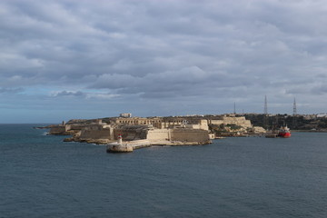 Fototapeta premium Panorama of fort Rinella, Kalkara, Malta