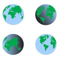  blue earth set 3d vector 