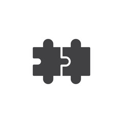 Puzzle vector icon. filled flat sign for mobile concept and web design. Double piece puzzle simple solid icon. App symbol, logo illustration. Pixel perfect vector graphics