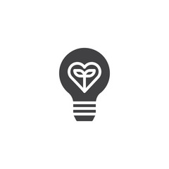 Plant growing inside the light bulb vector icon. filled flat sign for mobile concept and web design. eco energy simple solid icon. Symbol, logo illustration. Pixel perfect vector graphics