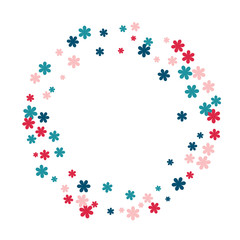 Festive Background with Colorful  flowers. Feminine Pattern for Postcard, Print, Banner or Poster. Small Pretty  flowers For Party Decoration, Wedding, Birthday or Anniversary Invitation. 