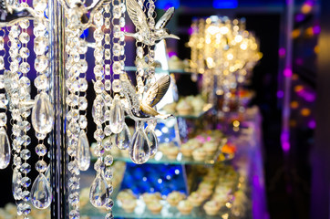 elegant glass chandelier crystals over