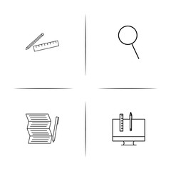 Creative Process And Design simple linear icon set.Simple outline icons