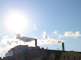 factory pipes in the city