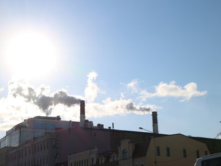 factory pipes in the city
