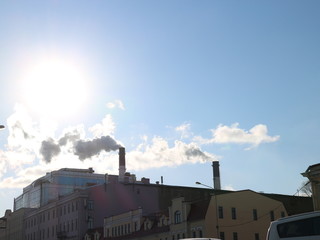 factory pipes in the city