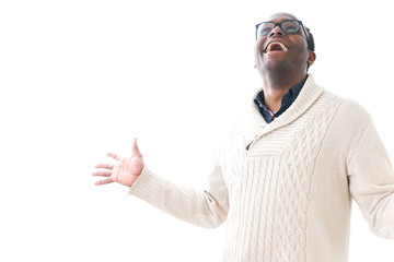Naklejka premium Man getting surprised greatly