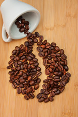 coffee beans on the board