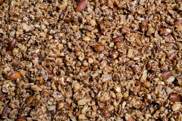 homemade granola with lots of nuts 