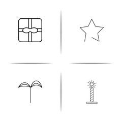 Nature simple linear icon set.Simple outline icons