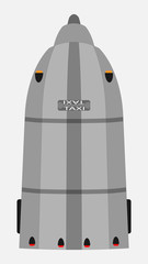 Top View of Three Wheel Tuk Tuk Taxi Vector