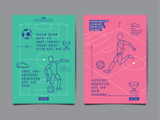 Template Sport Layout Design, Flat Design, Graphic Illustration, Football, Soccer, Vector Illustration. © momo design