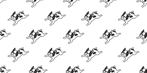 dog seamless pattern french bulldog vector isolated wallpaper background cartoon doodle