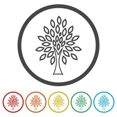 Simple tree icon, Tree Icon vector illustration, 6 Colors Included