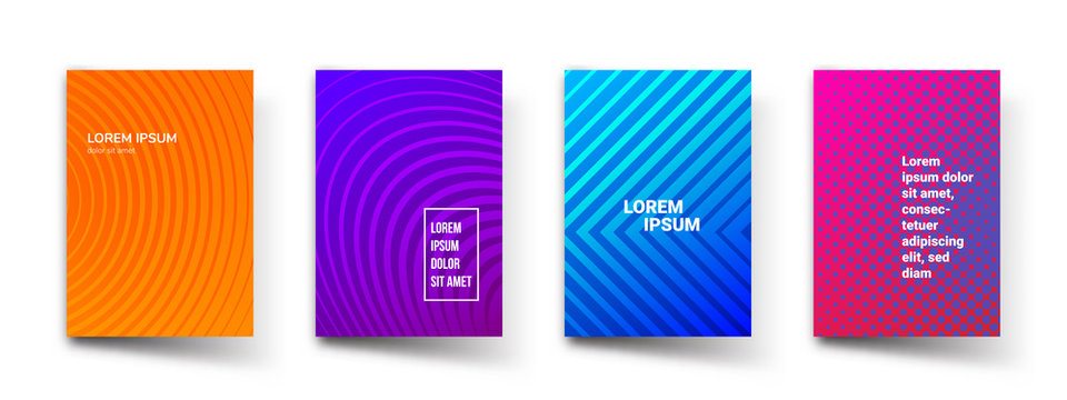 Abstract pattern gradient background templates. Vector modern geometric design with abstract minimal gradient line shapes effect for brochure cover, template presentation or flyer