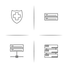 Cyber Security simple linear icon set.Simple outline icons