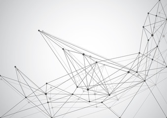 Abstract Polygonal Space Background with Connecting Dots and Lines. Vector Illustration