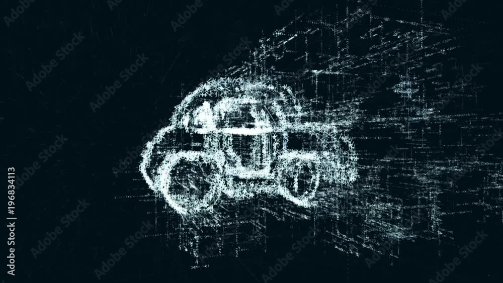 Wall mural car logo, a design consisting of a code of numbers and a symbol. abstract car icon in computer cyber