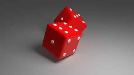Red Color Two Dice