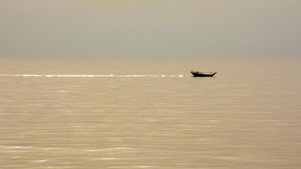Alone fishing boat
