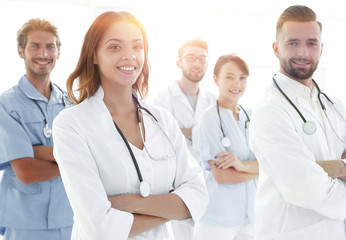 Fototapeta premium bottom view.professional team of doctors medical center