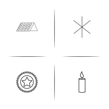 Holidays simple linear icon set.Simple outline icons